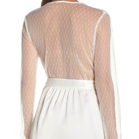 BHLDN Flora Nikrooz Showstopper Cover Up Robe Ivory Honeymoon Size M NEW - Picture 3 of 8